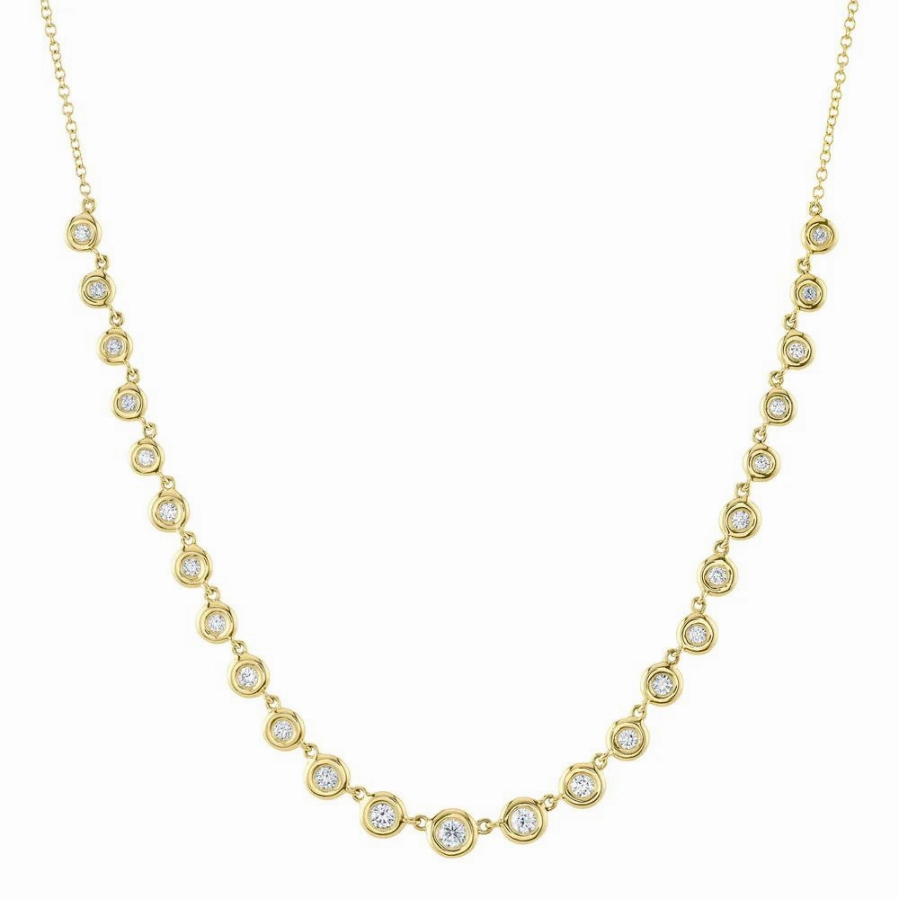 Evening Accessory Printed Adornment 0.60CT DIAMOND BEZEL NECKLACE