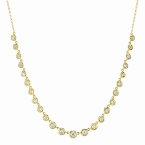 Evening Accessory Printed Adornment 0.60CT DIAMOND BEZEL NECKLACE
