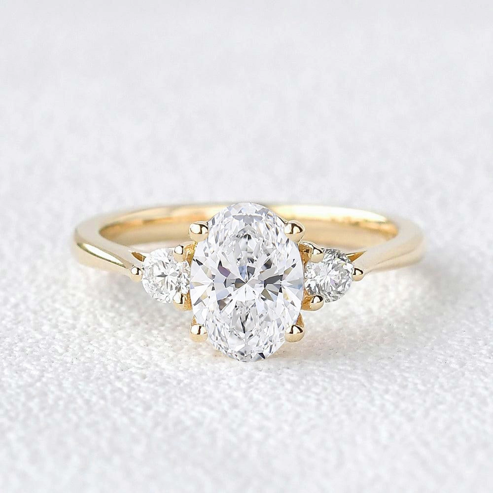 0.8ct Classic Oval Three Stone Lab Grown Diamond Ring Inspired Touch