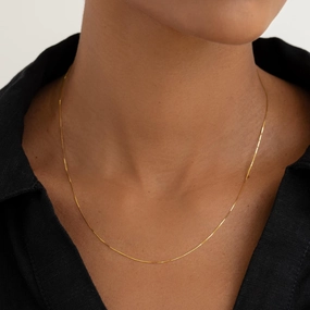 Adjustable Length Jewelry 14k Gold Box Chain Necklace - Faye