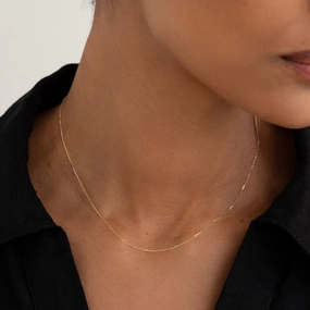 Surprise Gift Pretty Gift 14k Gold Cable Chain Necklace (16 inches) - Tyra