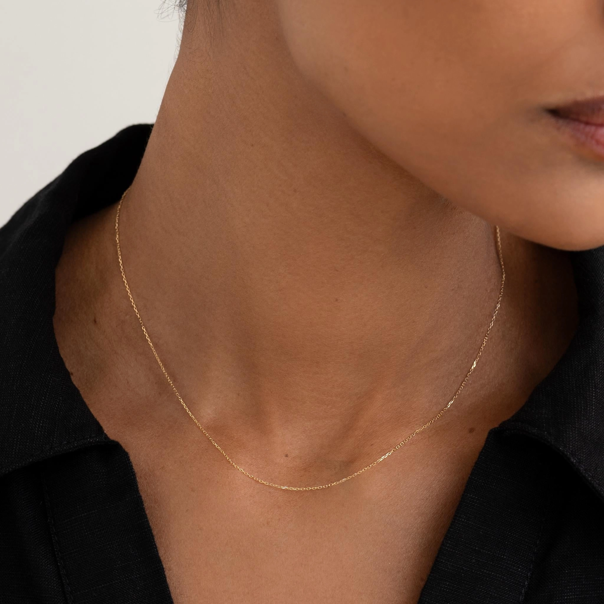 Surprise Gift Pretty Gift 14k Gold Cable Chain Necklace (16 inches) - Tyra