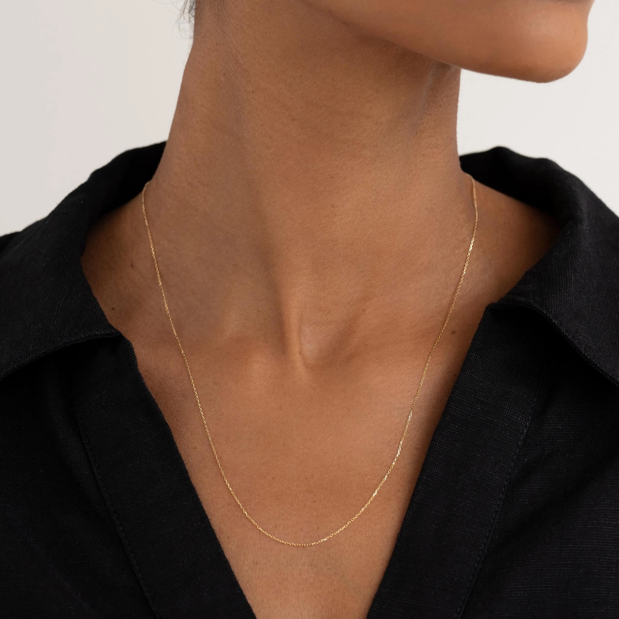 Lightweight Gift 14k Gold Cable Chain Necklace (20 inches) - Tyra