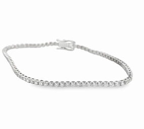 14K White Gold Diamond Tennis Bracelet - 1.28 Carats Surprising Element
