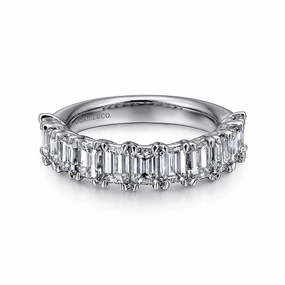 14K White Gold Emerald Cut 11 Stone Prong Set Diamond Anniversary Band - 2.65 ct Wardrobe Essential