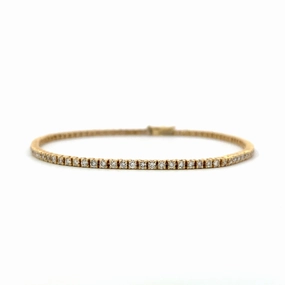 14K Yellow Gold Diamond Tennis Bracelet - 1.84ct Healing Energy