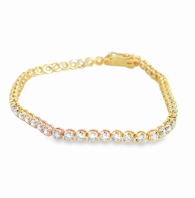 14K Yellow Gold Diamond Tennis Bracelet - 2.70 Carats Earned Worth Symmetrical Vision