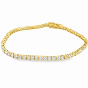 Ceaseless Trend 14K Yellow Gold Diamond Tennis Bracelet  - 4.60 Carats