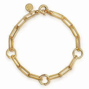Good Luck Charm Optimally Priced 14K Yellow Plain Gold Link Chain Bracelet