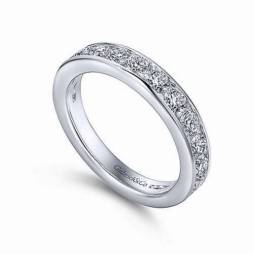 16-Stone Channel Set Diamond Band 14K White Gold Signature Style