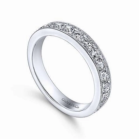 16-Stone Diamond Band with Milgrain Edging 14K White Gold Lifestyle Match Sophisticated Embellishments