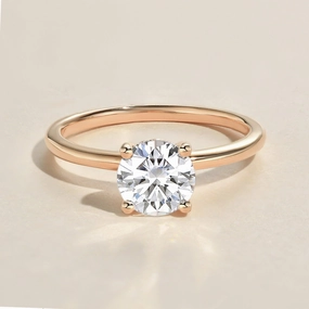 Polished Highlights Impeccable Detail 1.0ct Round Cut Moissanite Classic Hidden Halo Solitaire Ring