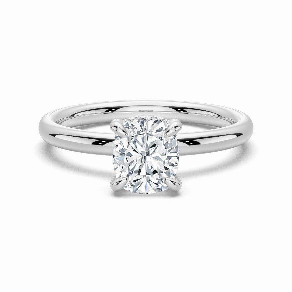 1.5 CT. Elegant Cushion Cut Solitaire Engagement Ring Glistening Look Exquisite Piece