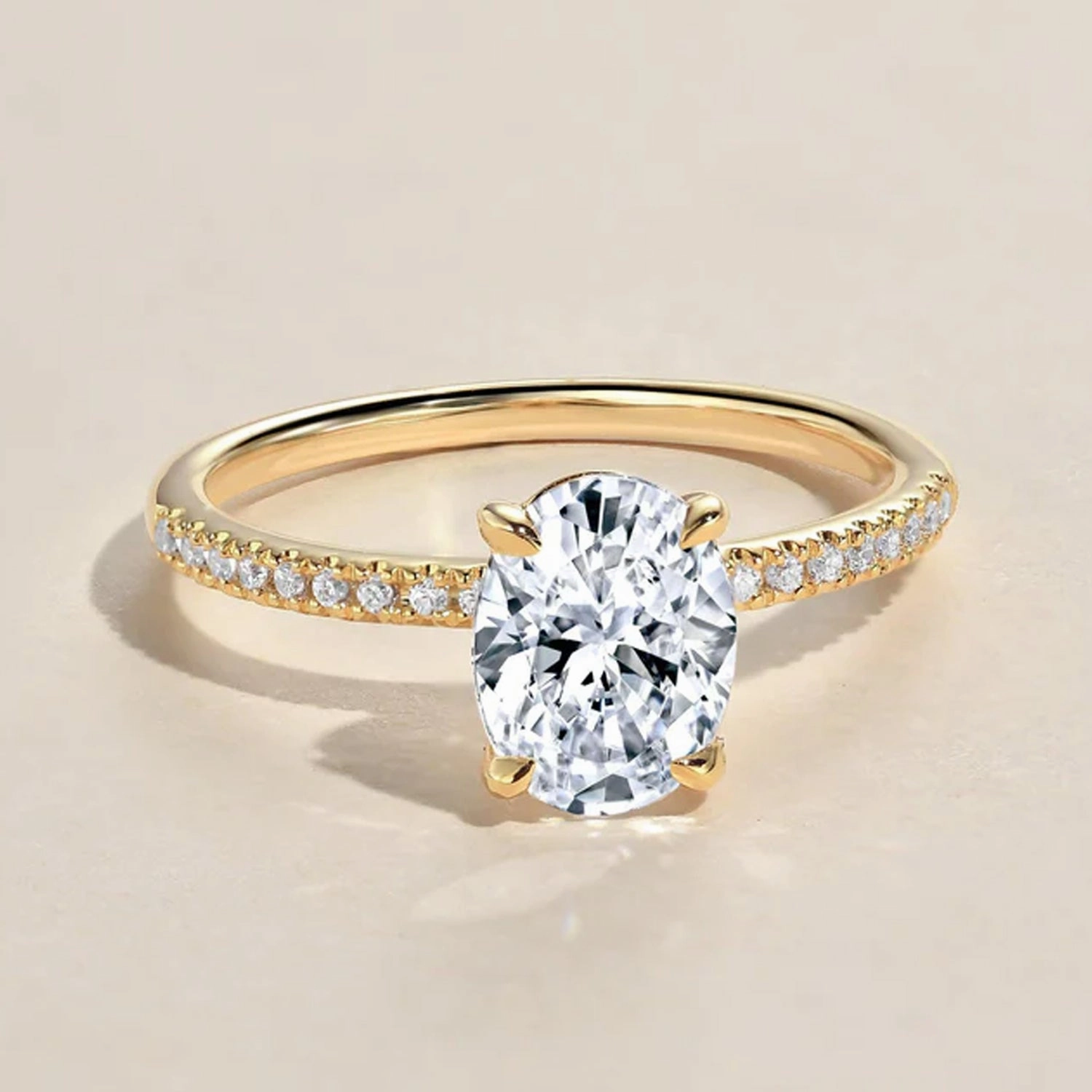 1.5ct Moissanite Pave Classic Solitaire Ring Versatile Shine Artisan Highlight