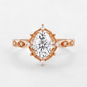 Runway Inspired Minimal Touch 1.5ct Moissanite Signature Vintage Engagement Ring - The ??Charlotte?? Ring