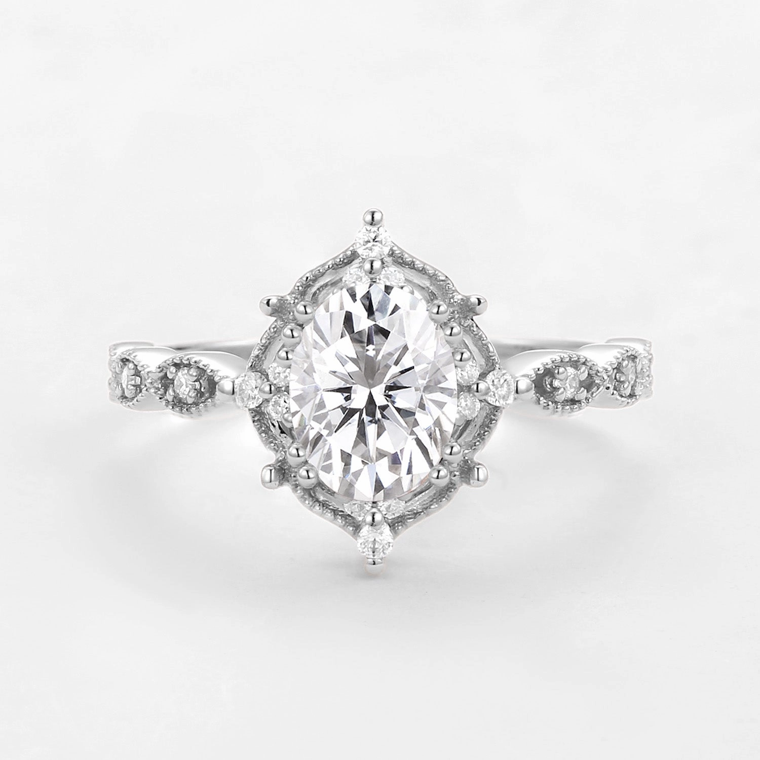 Ethereal Accent youth appeal 1.5ct Moissanite Signature Vintage Engagement Ring - The ??Charlotte?? Ring