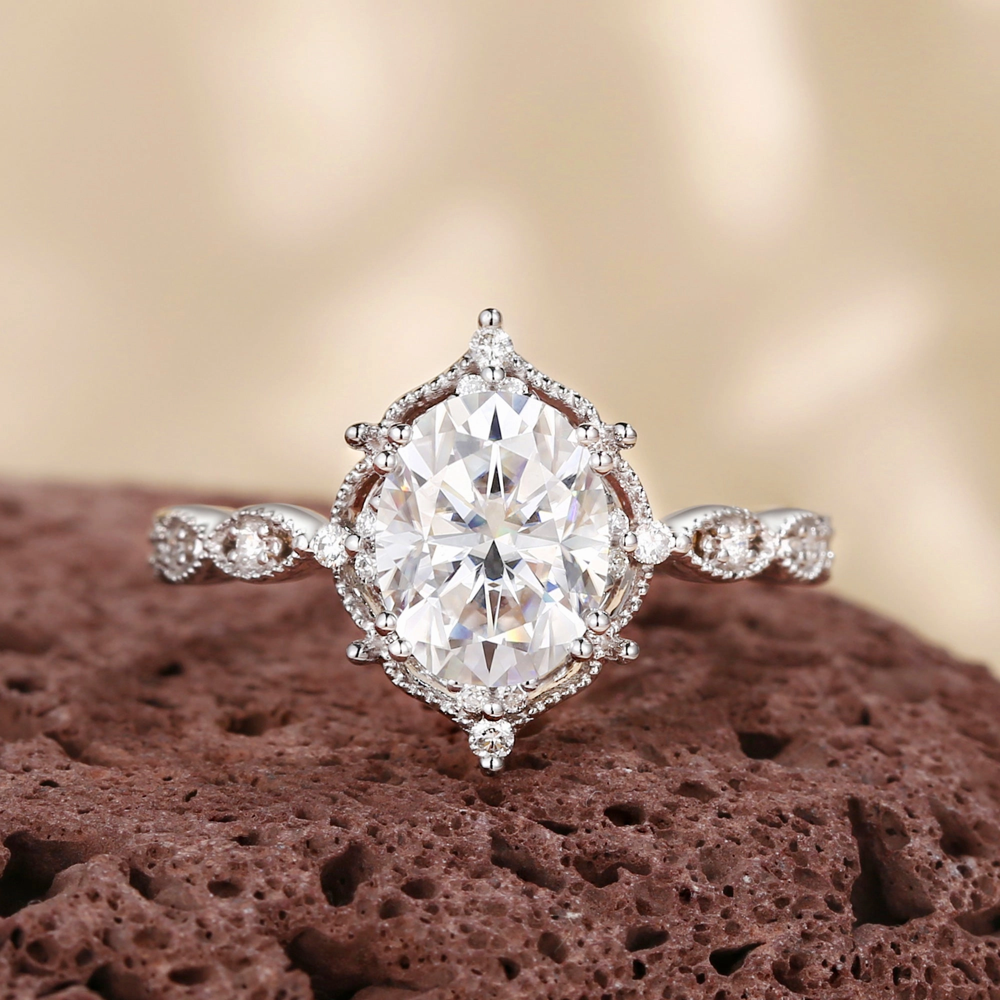 Daytime Shine Lifestyle Match 1.5ct Moissanite Signature Vintage Engagement Ring - The ??Charlotte?? Ring