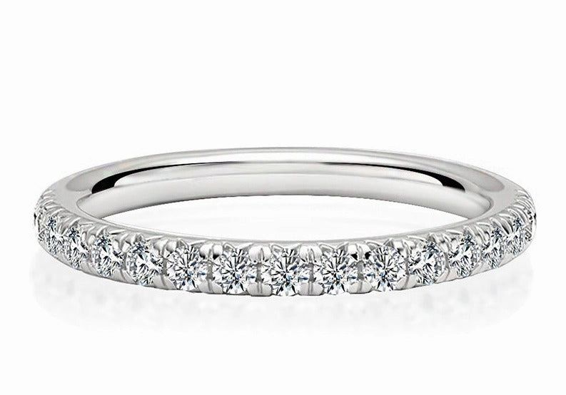 1 Carat Half Eternity Band Ring Stackable | S925 | Moissanite Casual Touch