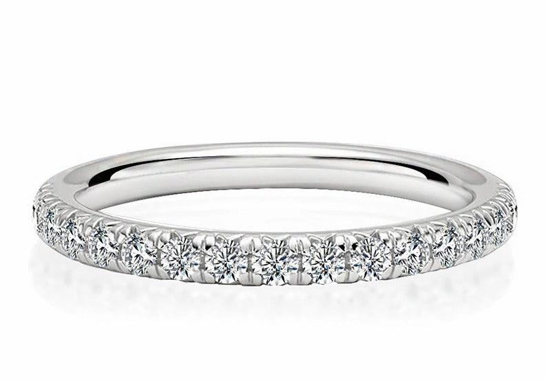 1 Carat Half Eternity Band Ring Stackable | S925 | Moissanite Luxury Sign