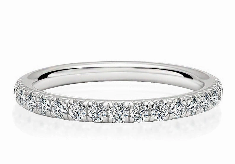 Enchanted Sparkle 1 Carat Half Eternity Band Ring Stackable | S925 | Moissanite