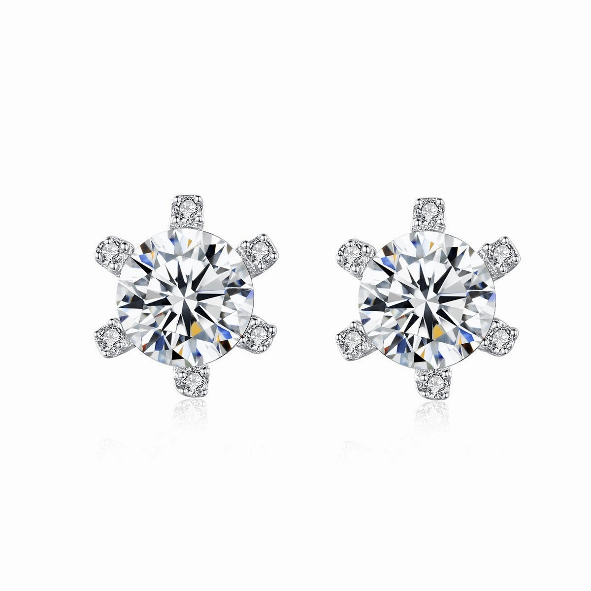 1 Carat Moissanite 6-Prong Stud Earrings in 925 Sterling Silver Comfortable Selection Glittering Style