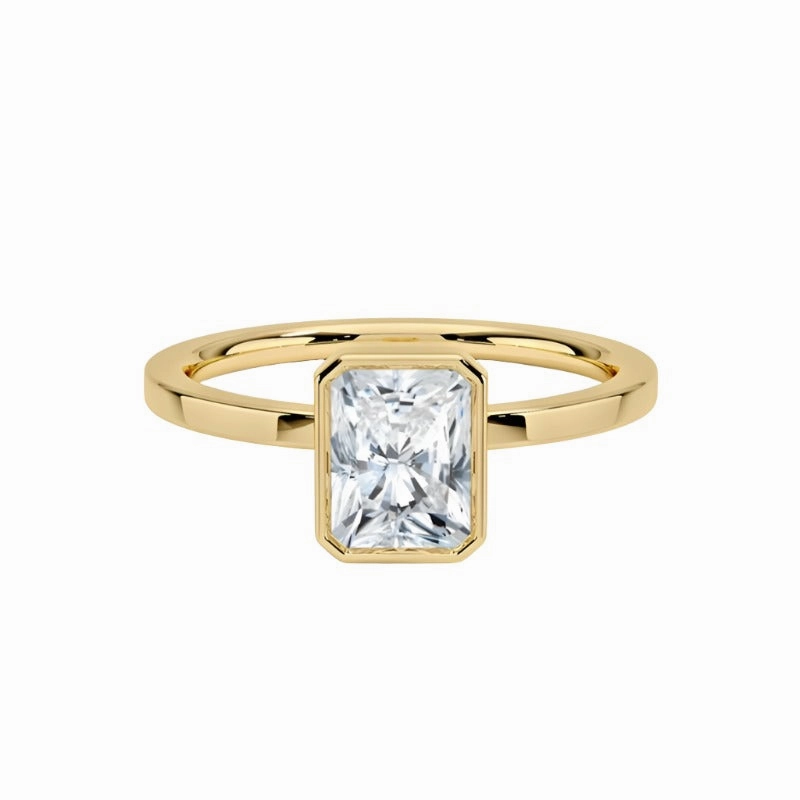 1 Carat Radiant Cut Bezel Diamond Ring | S925 | Moissanite Versatile Shine Graceful Charm