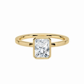 Sentimental Expression Fantastic Ornament 1 Carat Radiant Cut Bezel Diamond Ring | S925 | Moissanite