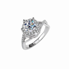 1 Carat Round Brilliant Diamond Halo Ring | S925 | Moissanite Versatile Look Luxury Craft