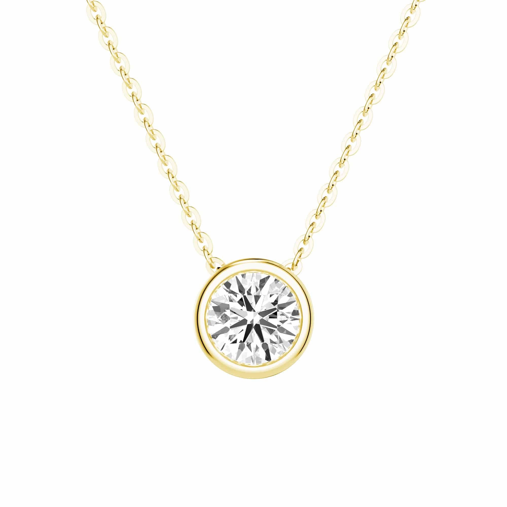 1 CT. Round Cut Moissanite Bezel Set Pendant Necklace Opulent Shine Unique Piece