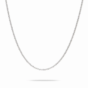 24" Adjustable 1.5mm Margarita Chain in Sterling Silver Trendy Adornment Winter Glam