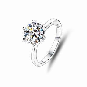 Chic Sparkle 2 Carat Classic Round Brilliant Ring | S925 | Moissanite