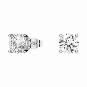 2ctw Round Brilliant 4 Prong Solitaire Stud Earrings All Day Wear Effortless Chic