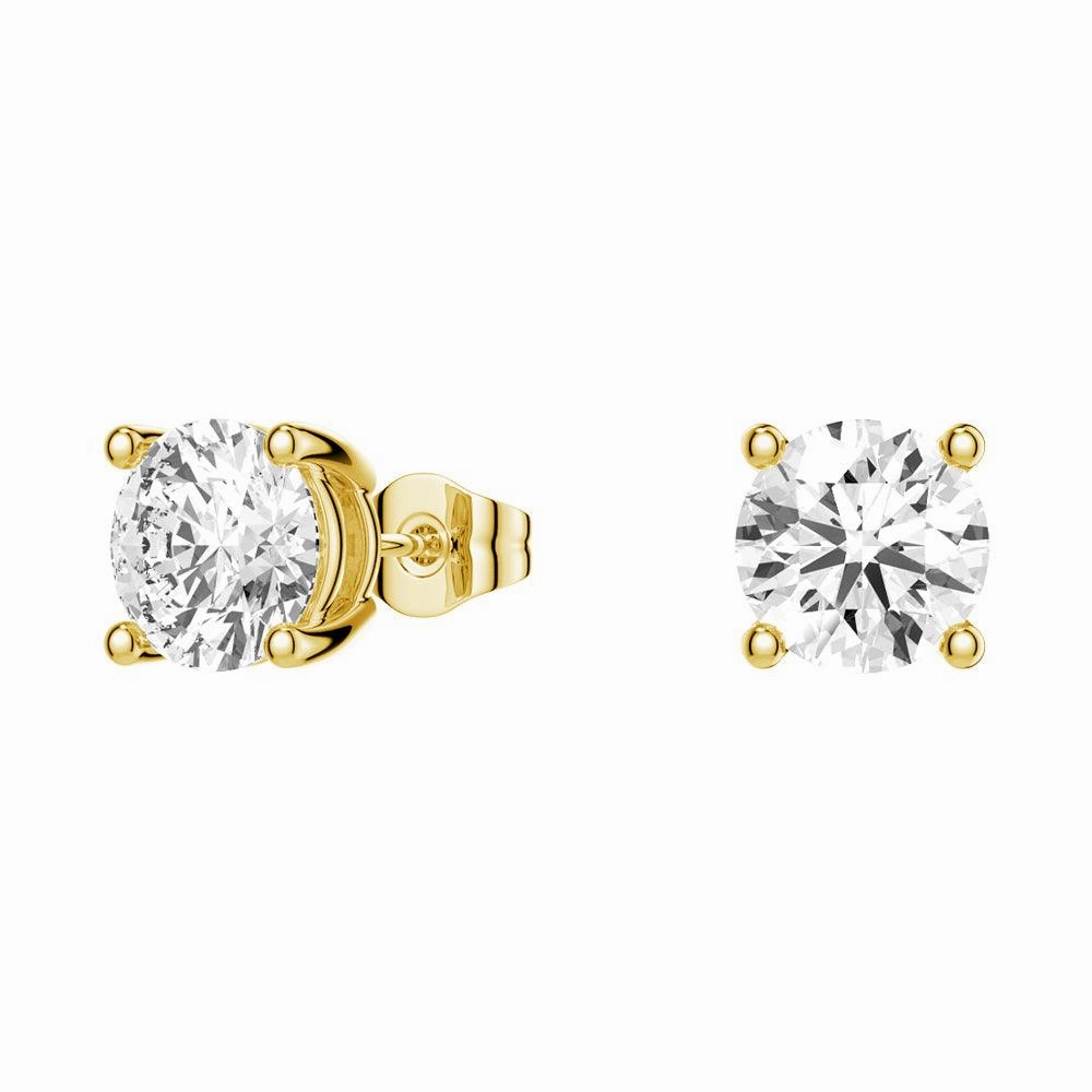 2ctw Round Brilliant 4 Prong Solitaire Stud Earrings Special Accent Neat Spark