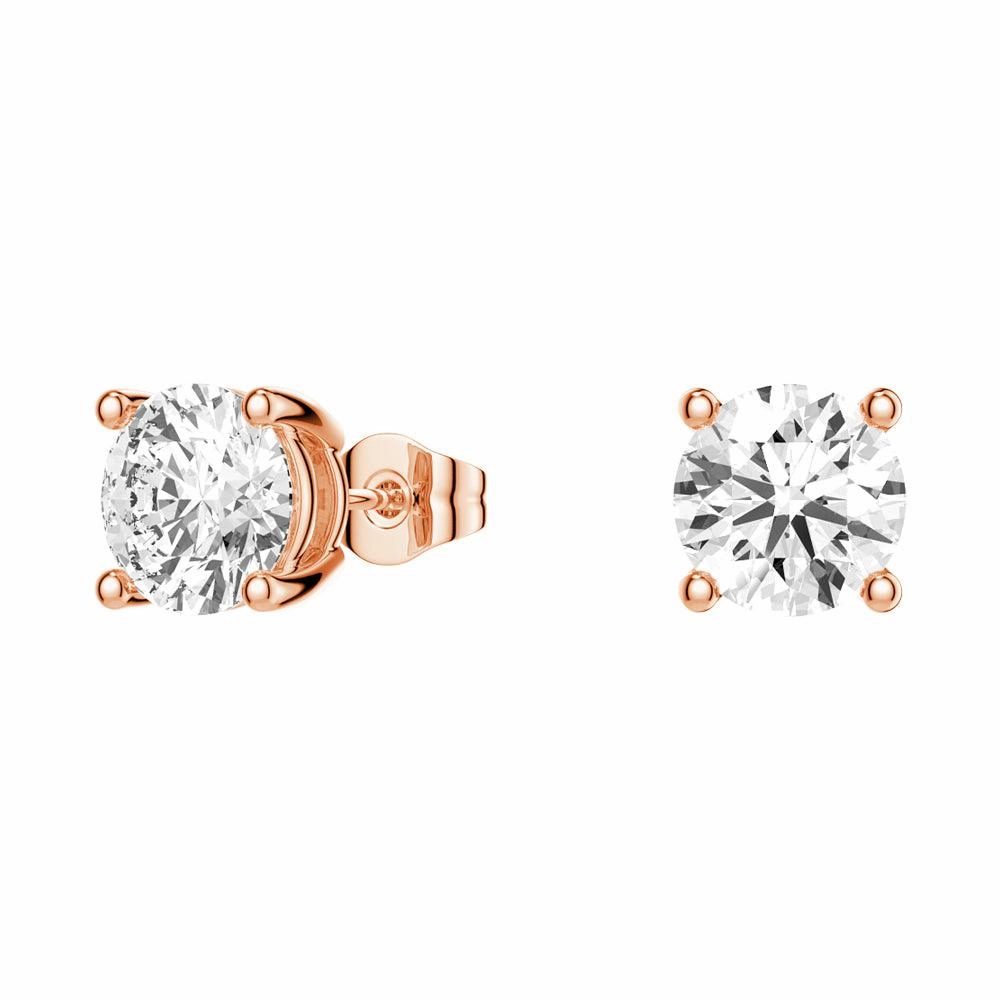 2ctw Round Brilliant 4 Prong Solitaire Stud Earrings Travel Look