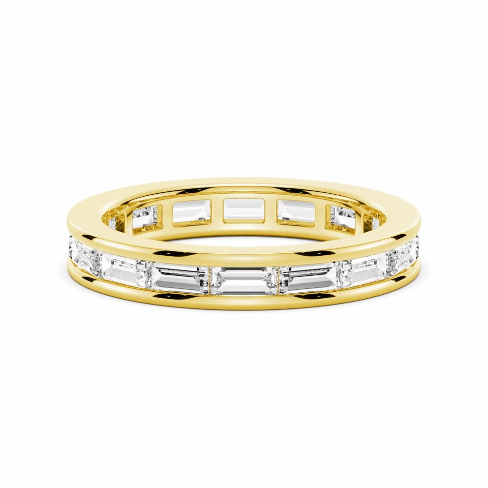 Daily Essential Fashion Sparkle 3.21 CT. Channel Set Baguette Cut Moissanite Wedding Eternity Band