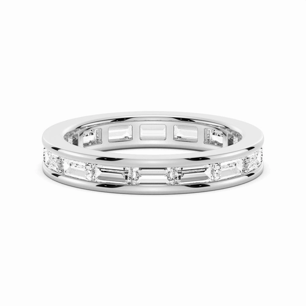 Fall Vibes 3.21 CT. Channel Set Baguette Cut Moissanite Wedding Eternity Band