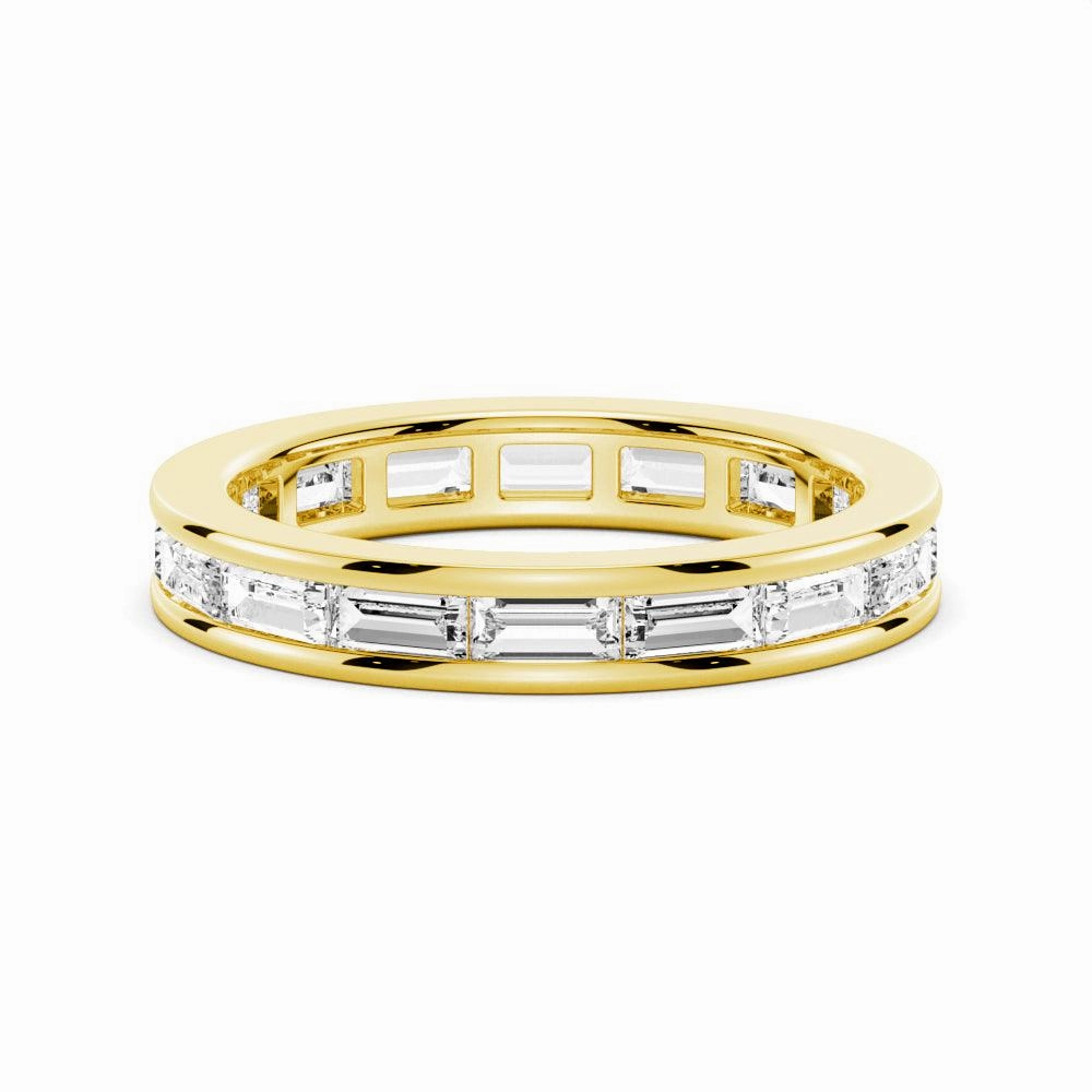 Stylish Edge Romantic Moment 3.21 CT. Channel Set Baguette Cut Moissanite Wedding Eternity Band