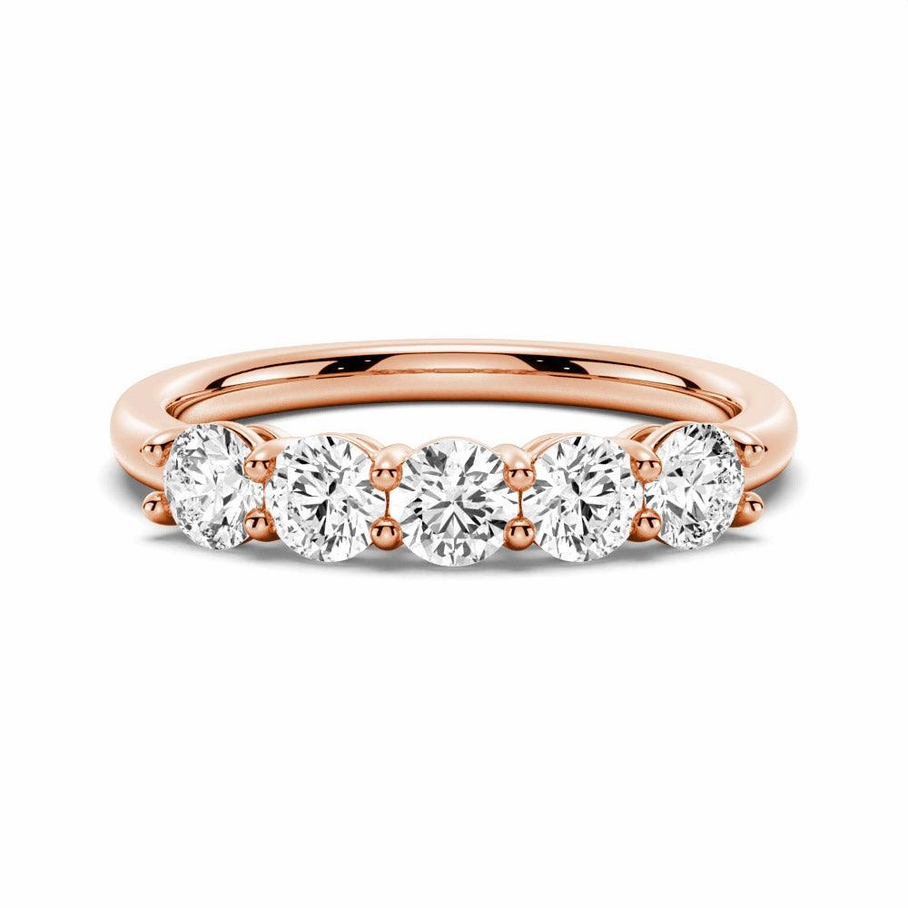 Romantic Fashion 3.75mm 5 Stone Shared Prong Moissanite Anniversary Band