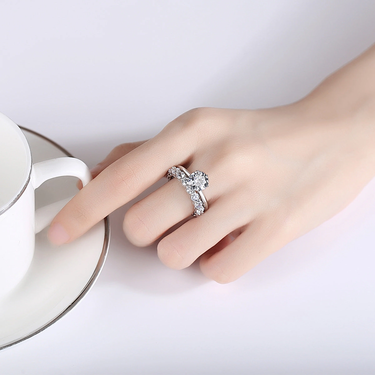 4 CTW Engagement Ring & Band Set | S925 | Moissanite Night Ready