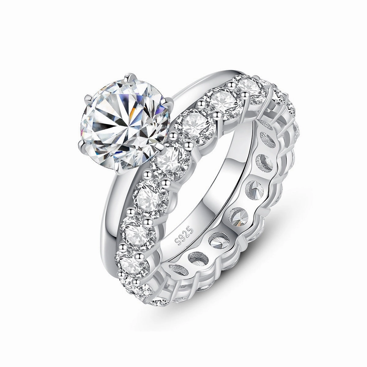4 CTW Engagement Ring & Band Set | S925 | Moissanite Romantic Glow Glamorous Accent