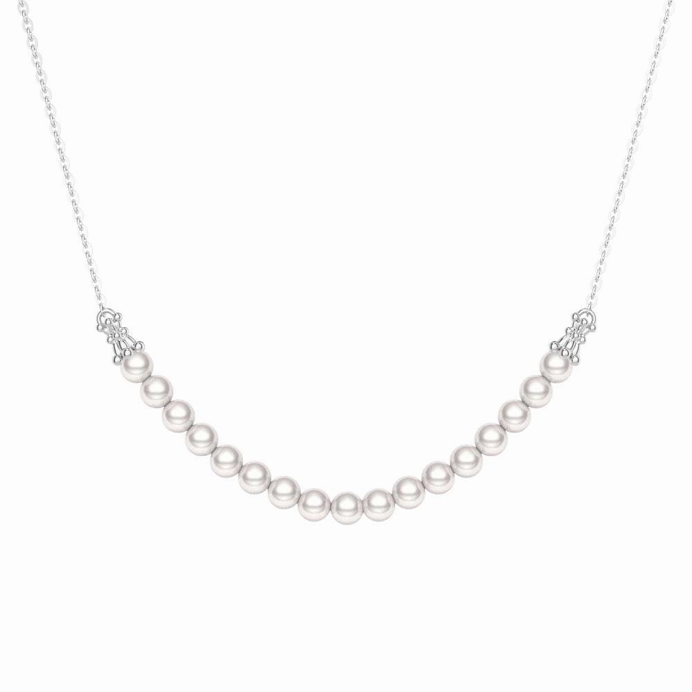 4mm Freshwater Cultured Pearl String Bar Necklace Candid Shot