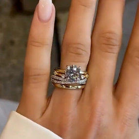 4PC 2.0Ct Round Cut Classic Wedding Ring Travel Ring In Sterling Silver Quick Fit youth appeal