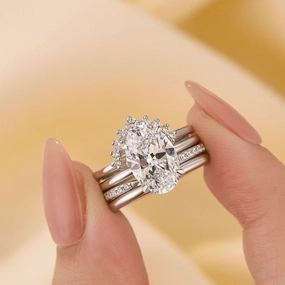 4PC 4.0Ct Oval Cut Classic Wedding Rings Engagement Rings For Her Urban Touch Sophisticated Shine