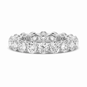5.4 CT. Shared Prong Round Moissanite Eternity Band Unique Radiance Precious Craft