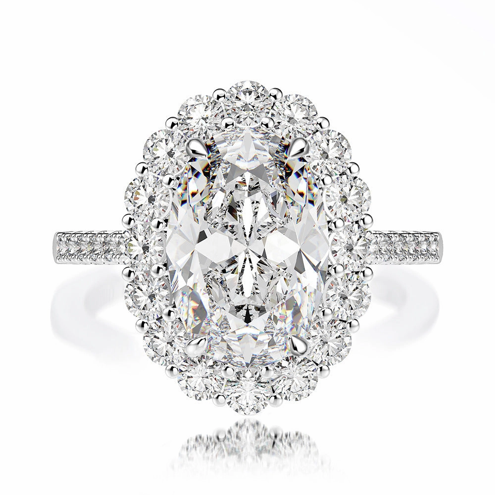 Daily Harmony Balanced Beauty 5.6 Carat Oval Lab Simulated Diamond Ring in 925 Sterling Silver