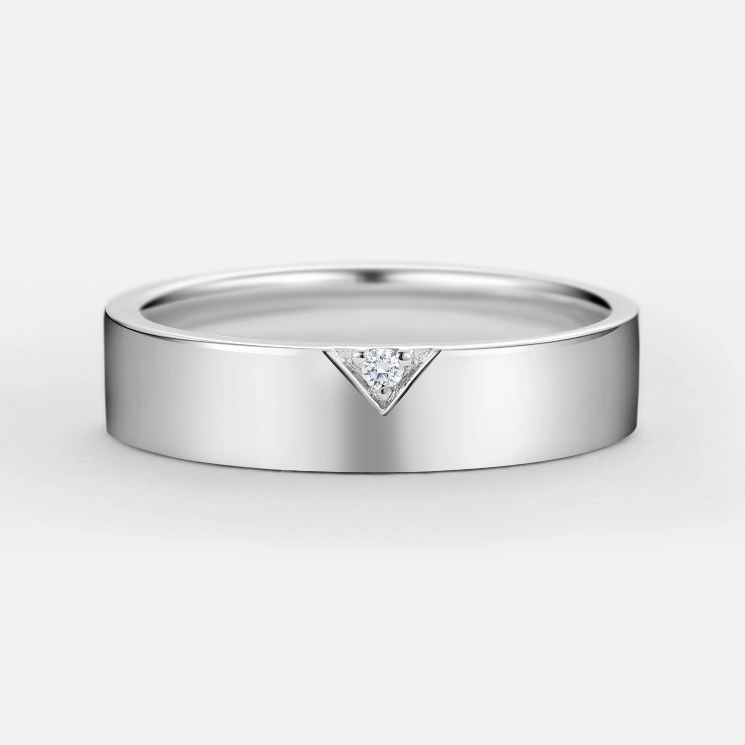 5mm Minimalist Round Moissanite Men's Wedding Band Bold Touch Allure Finish