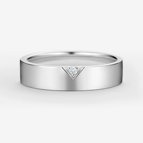 5mm Minimalist Round Moissanite Men's Wedding Band Vibrant Piece