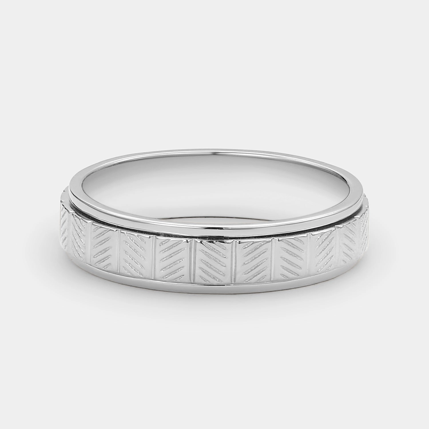 5mm Rotatable Couple Men's Wedding Band Delicate Spark