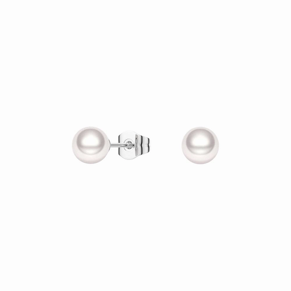 Shiny look 6mm Solitaire Freshwater Cultured Pearl Stud Earrings