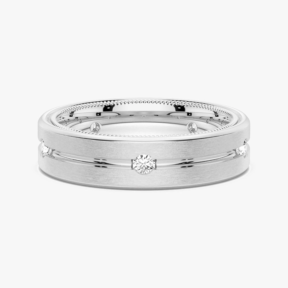 7.5mm Two Tone Matte Finish Moissanite Men's Wedding Band Occasion Style Unique Radiance